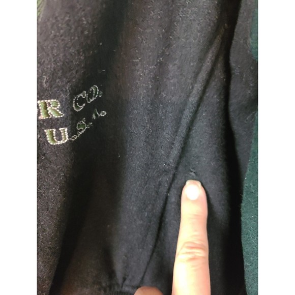 Harley-Davidson Milwaukee Women's (XX-S) Black & Green Wool Moto Biker Jacket - Picture 8 of 12